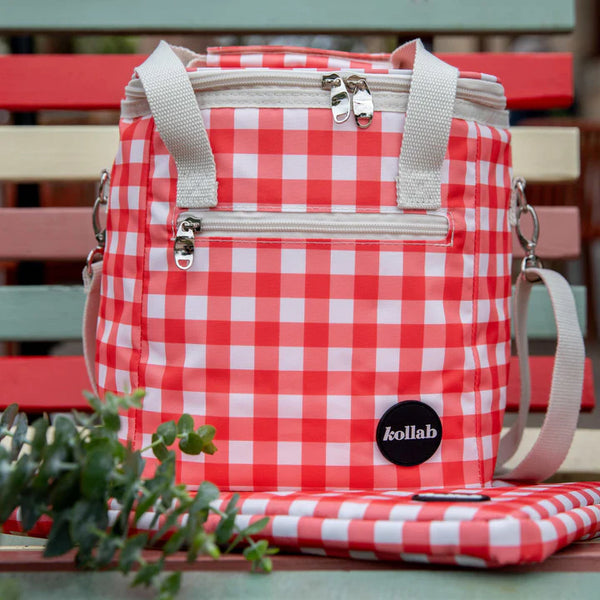 KOLLAB Mini Cooler | Red Check