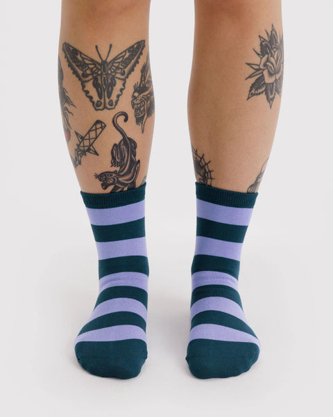 Baggu | Crew Socks | Malachite Stripe