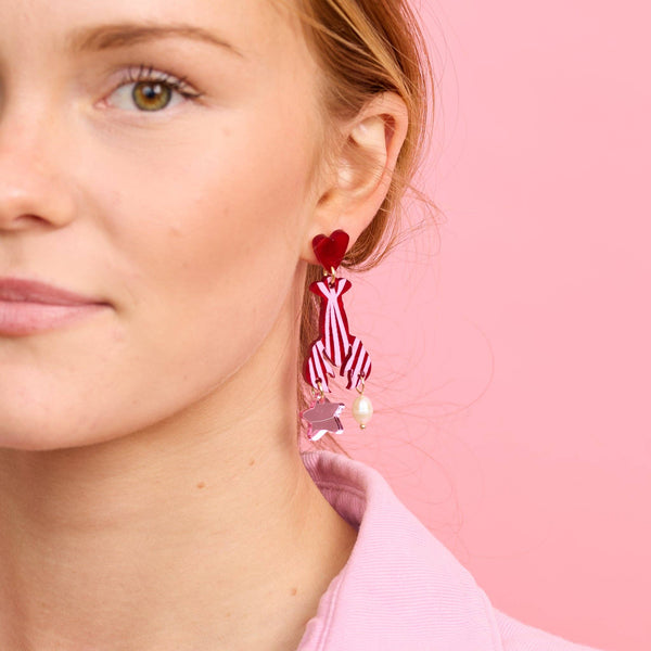 Lobster Earrings - Red/pink | Martha Jean