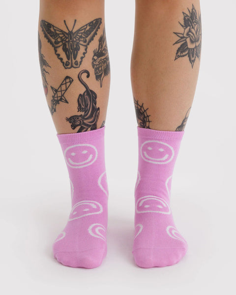 Baggu | Crew Socks | Pink Happy