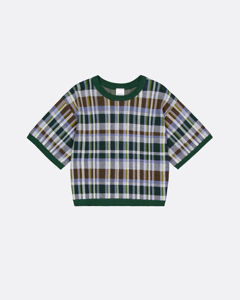 CHEQUERED TEE - FOREST | Kowtow