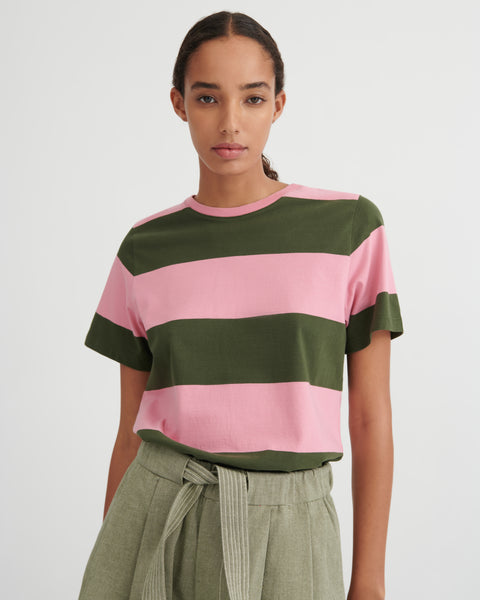 CLASSIC TEE - Begonia Stripe | Kowtow