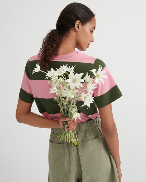 CLASSIC TEE - Begonia Stripe | Kowtow