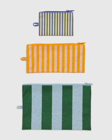 Baggu | Flat Pouch Set | Hotel Stripes