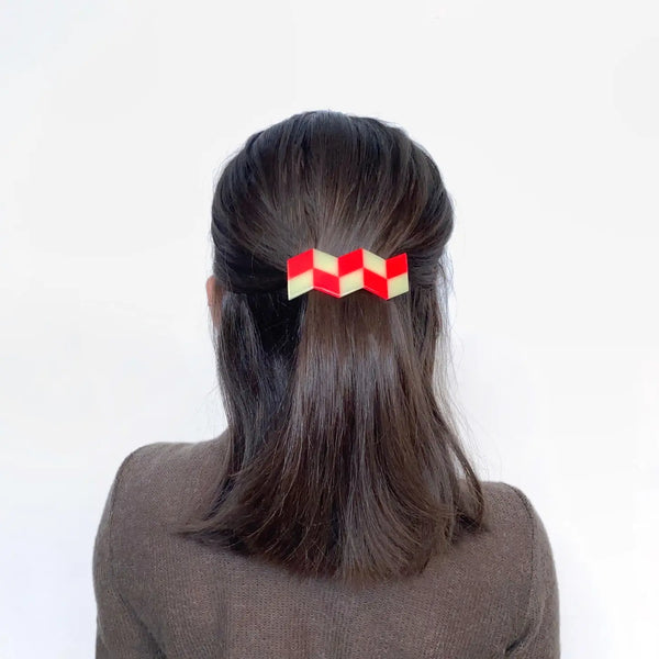 Zigzag Barrette in Yellow + Punch | Chunks