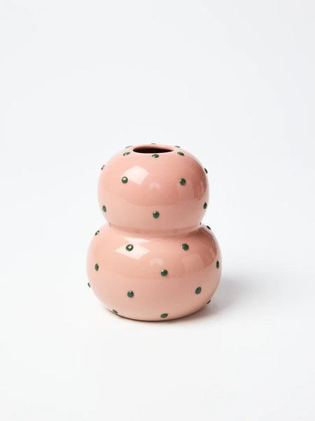 FONDA VASE PINK GREEN DOTTY | Jones & Co