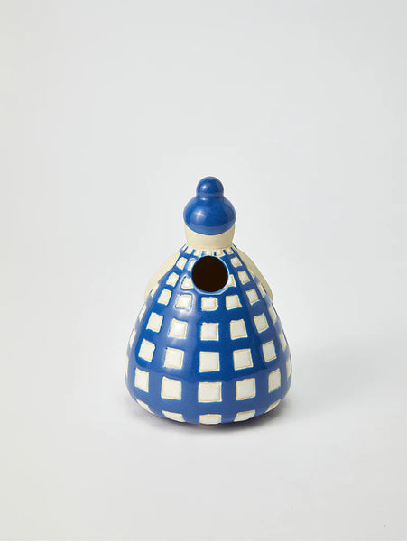 NONNA BLUE CHECK VASE | Jones and Co.