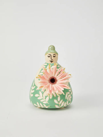 NONNA GREEN FLORAL VASE | Jones and Co.