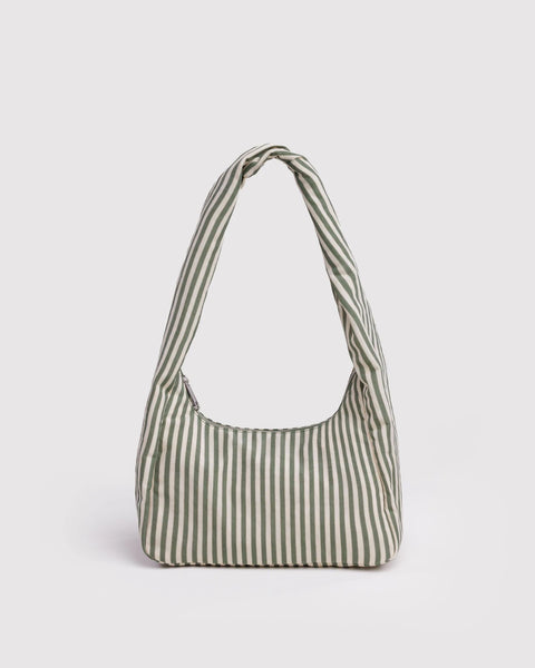 Baggu | Small Nylon Meringue Bag | Sage Stripe