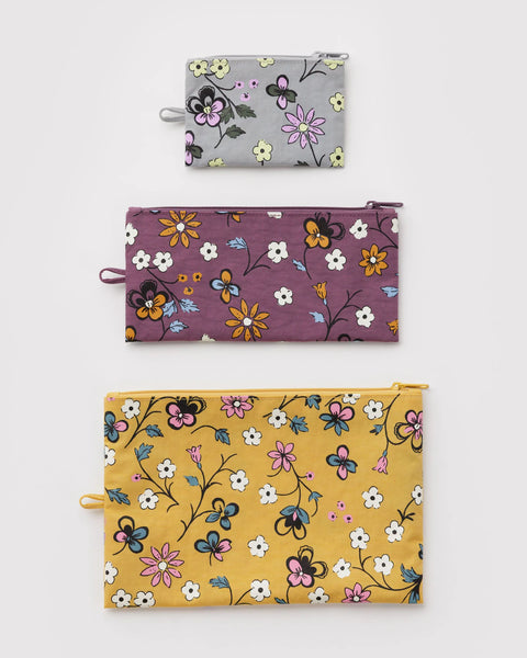 Baggu | Flat Pouch Set | Wildwood Mix