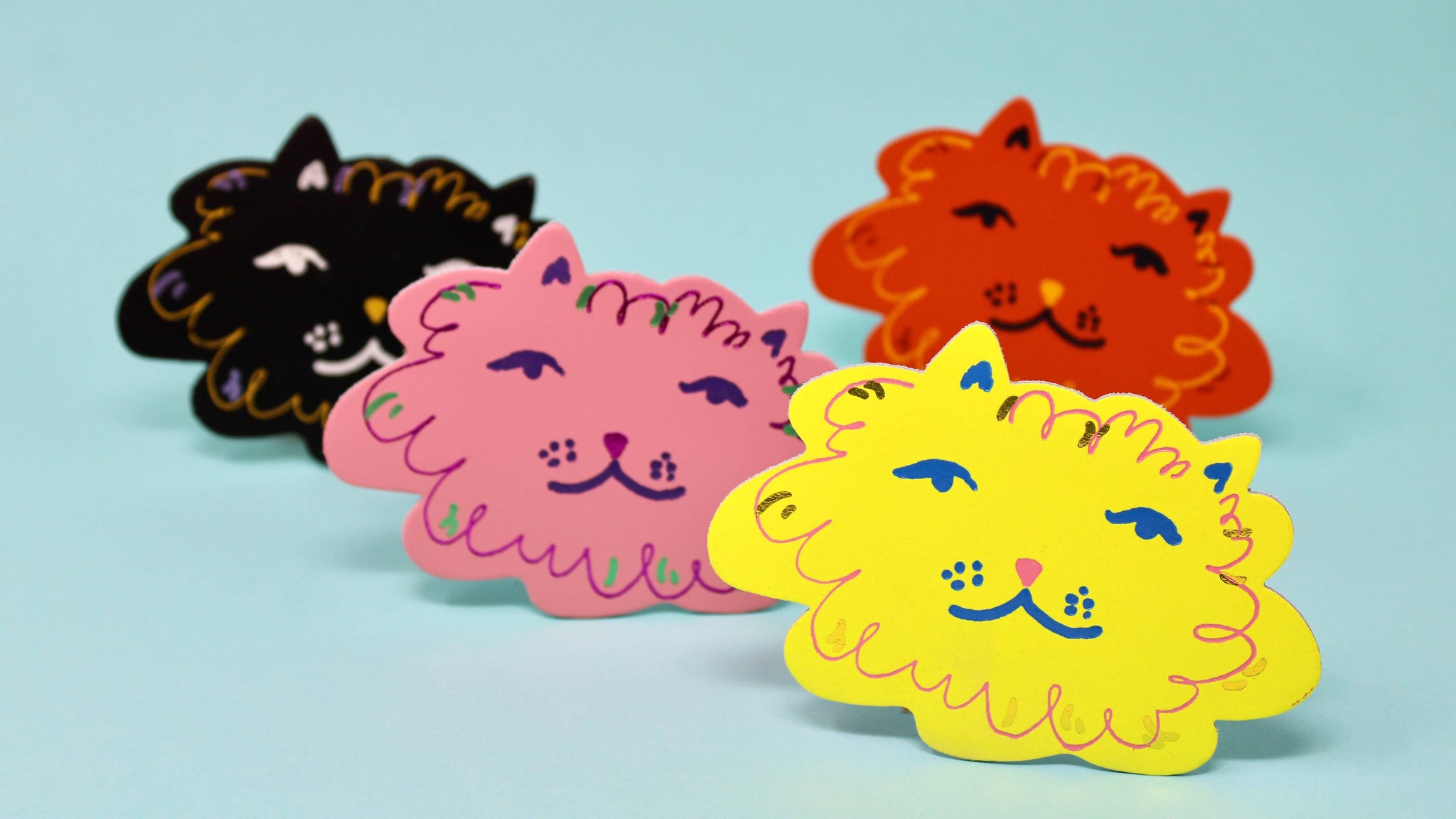 Fat Cat Coasters - Set of 4 | Ark Colour Design