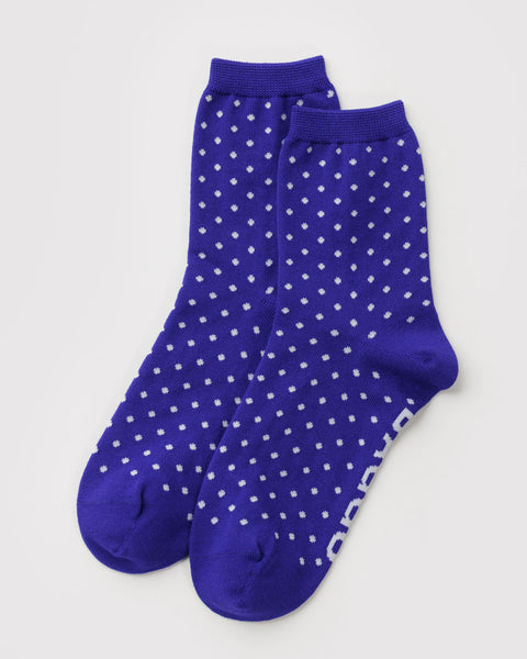 Baggu | Crew Socks | Micro Blue and White Polka Dot