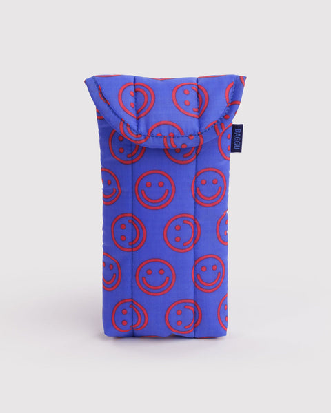 Baggu | Puffy Glasses Sleeve | Mini Cobalt Happy