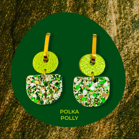 Dainty Hoops Citrus Pine Sparkle | Polka Polly