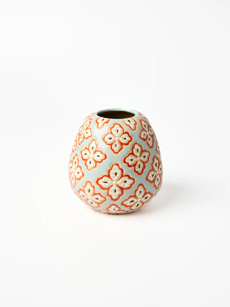 POLLEN VASE BLUE PAISLEY  | Jones & Co
