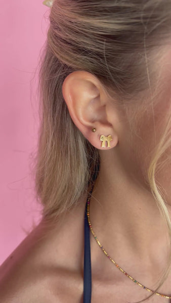 Bow Stud Earrings - Gold | Martha Jean