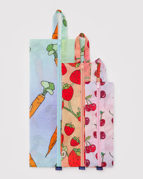 Baggu | 3D Zip Set | Carrots & Berries