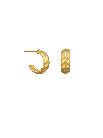 Gold Feather Mini Hoops  | Tiger Tree
