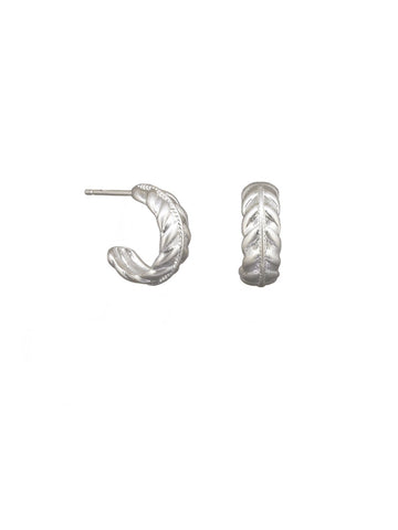 Silver Feather Mini Hoops  | Tiger Tree