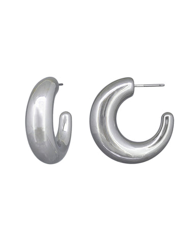 Silver Pulled Hoops | Tiger Tree