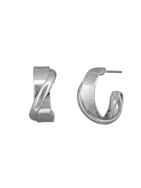 Silver Kinsley Twist Hoops | Tiger Tree