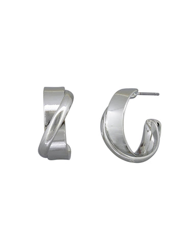 Silver Kinsley Twist Hoops | Tiger Tree