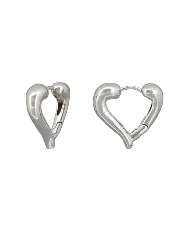 Silver Heart Hoop Earring | Tiger Tree