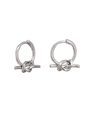 Silver Knot Huggies | Tiger Tree
