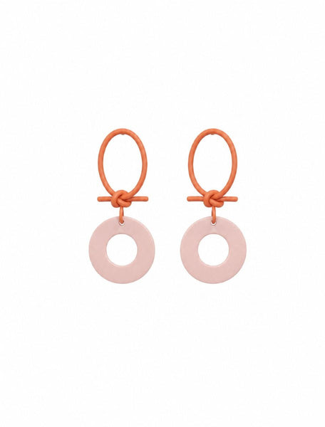 Red and Pink Hanging Disc  Earring | Tiger Tree