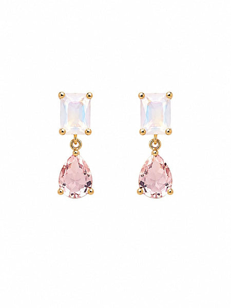 Rose Gold Pink Crystal Lottie Earrings | Tiger Tree