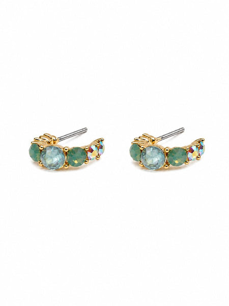 Mint Crystal Hoop Huggies | Tiger Tree