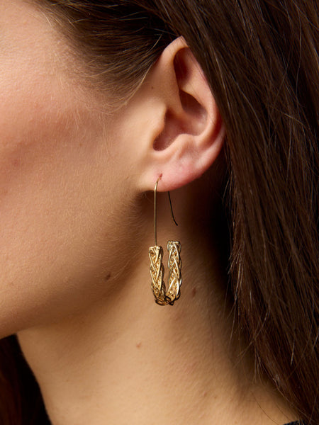 Gold Braided U Hoops  | Tiger Tree