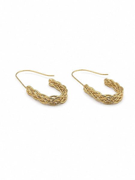 Gold Braided U Hoops  | Tiger Tree