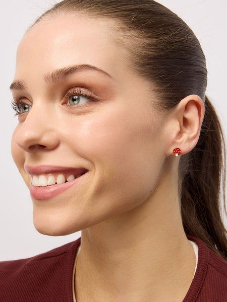 Gold Little Mushroom Studs  | Tiger Tree