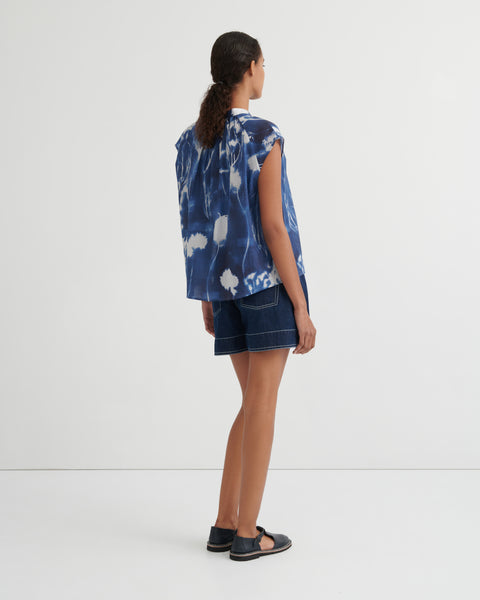 EQUINOX TOP - Cyanotype Floral | Kowtow