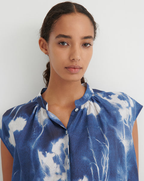 EQUINOX TOP - Cyanotype Floral | Kowtow