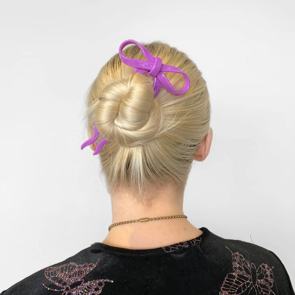 Large Bow Hairpin in Orchid | Chunks
