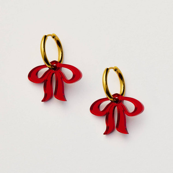 Floppy Bow Earrings - red | Martha Jean