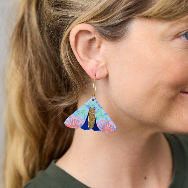 Moth Wattle Earrings - Periwinkle/Cobalt | Martha Jean