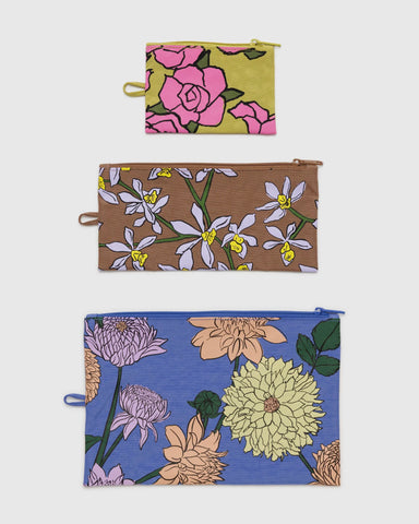 Baggu | Flat Pouch Set | Garden Flowers