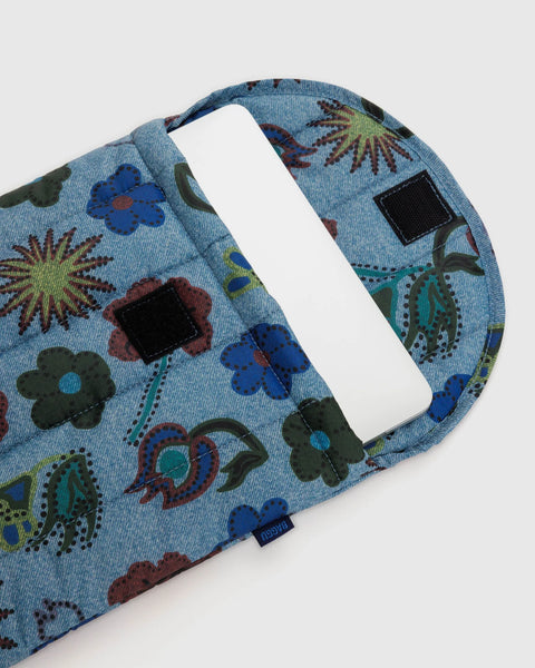 Baggu | Puffy Laptop Sleeve 13"/14" | Digital Denim Birds