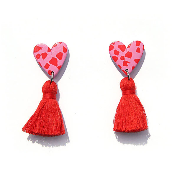 Terrazzo Heart Tassels Earring | Kingston Jewellery