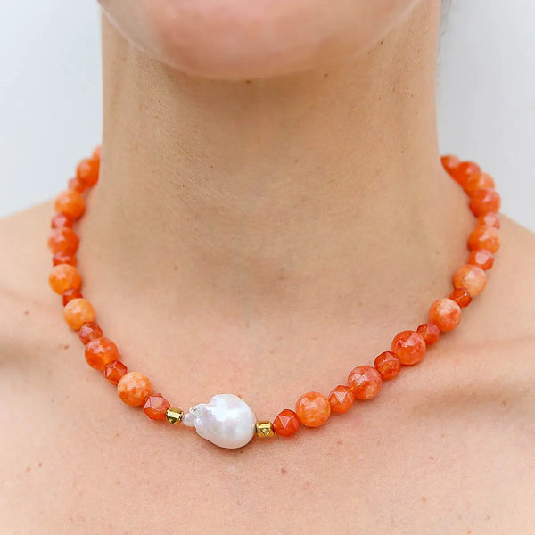 Sunset Quartz Keshi Necklace | Kingston Jewellery