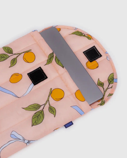 Baggu | Puffy Laptop Sleeve 13"/14" | Apricots & Ribbons