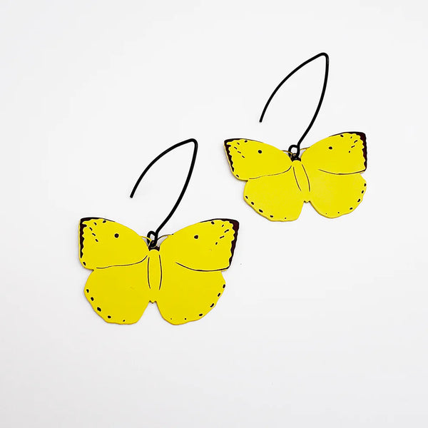Butterfly earrings in Lemon Migrant | Denzandco