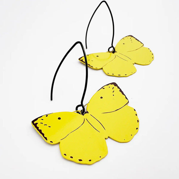 Butterfly earrings in Lemon Migrant | Denzandco