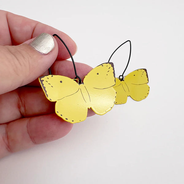 Butterfly earrings in Lemon Migrant | Denzandco