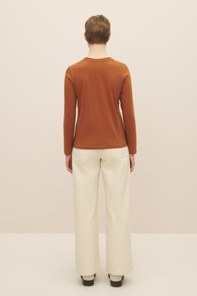 Long Sleeve Top | Kowtow | Burnt Umber