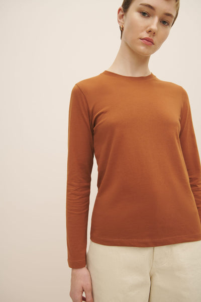 Long Sleeve Top | Kowtow | Burnt Umber