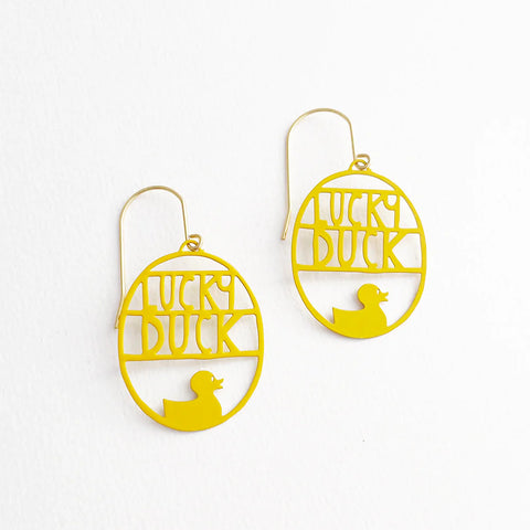 Mini Lucky Duck Earring | Denzandco | Yellow
